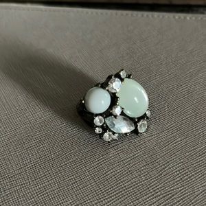 Light teal gemstone ring